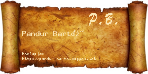 Pandur Bartó névjegykártya
